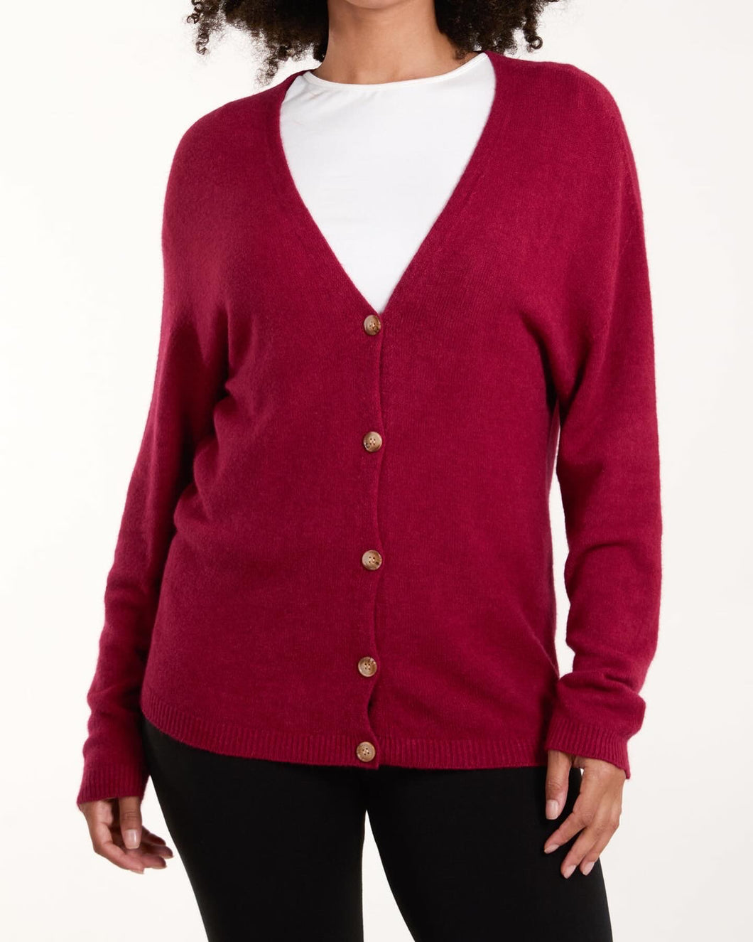 Deep red cardigan