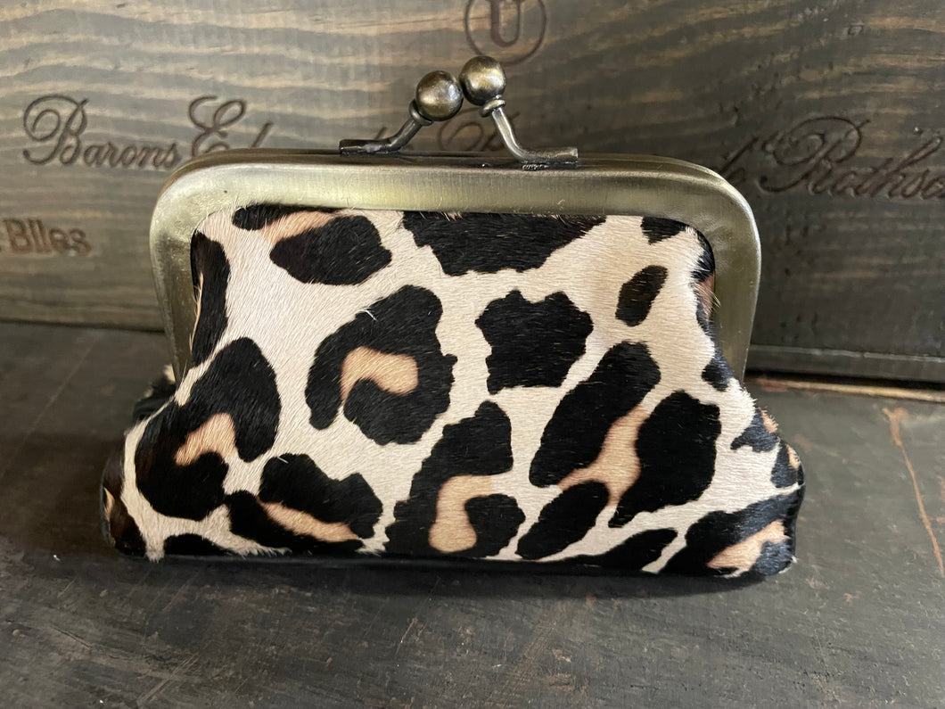 Animal print deals leather purse